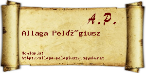 Allaga Pelágiusz névjegykártya